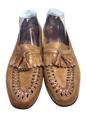 Nico Nerini  Men's Tan Italian Leather Kiltie Tassel  Loafers Size 10N